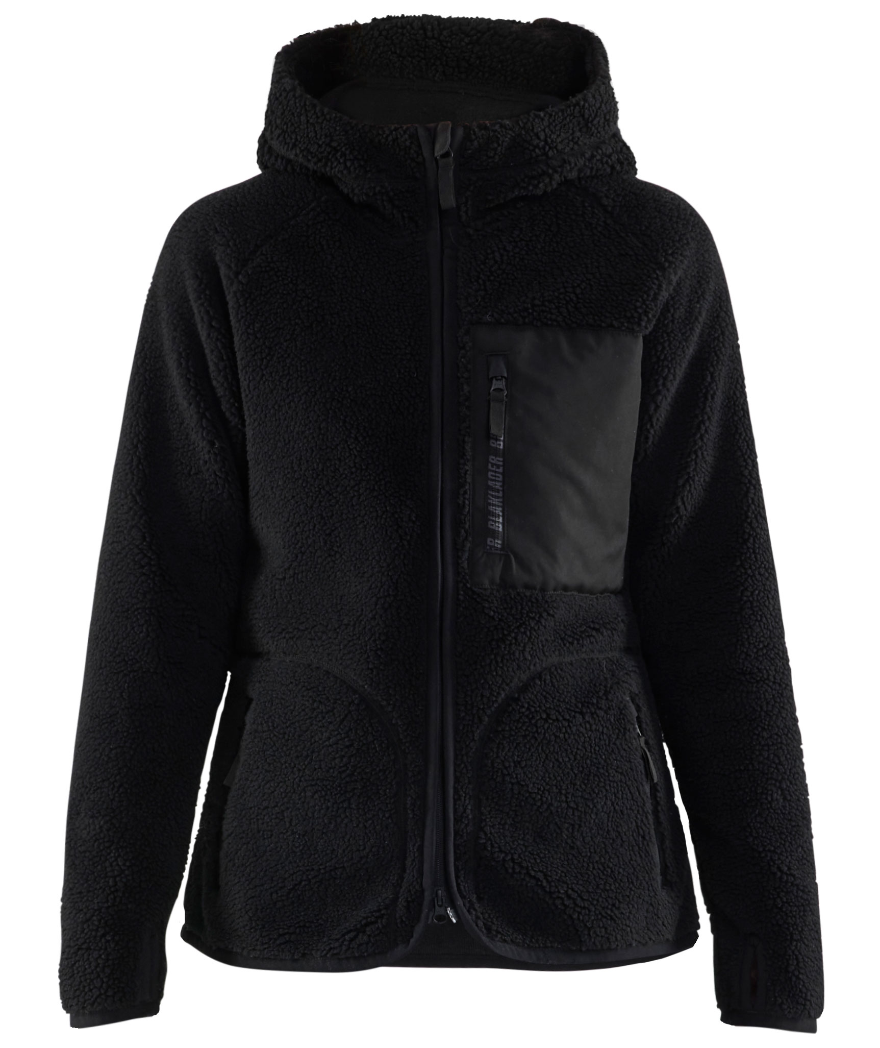 Bl&aring;kl&auml;der dame p&auml;lsfiberjacka, Svart