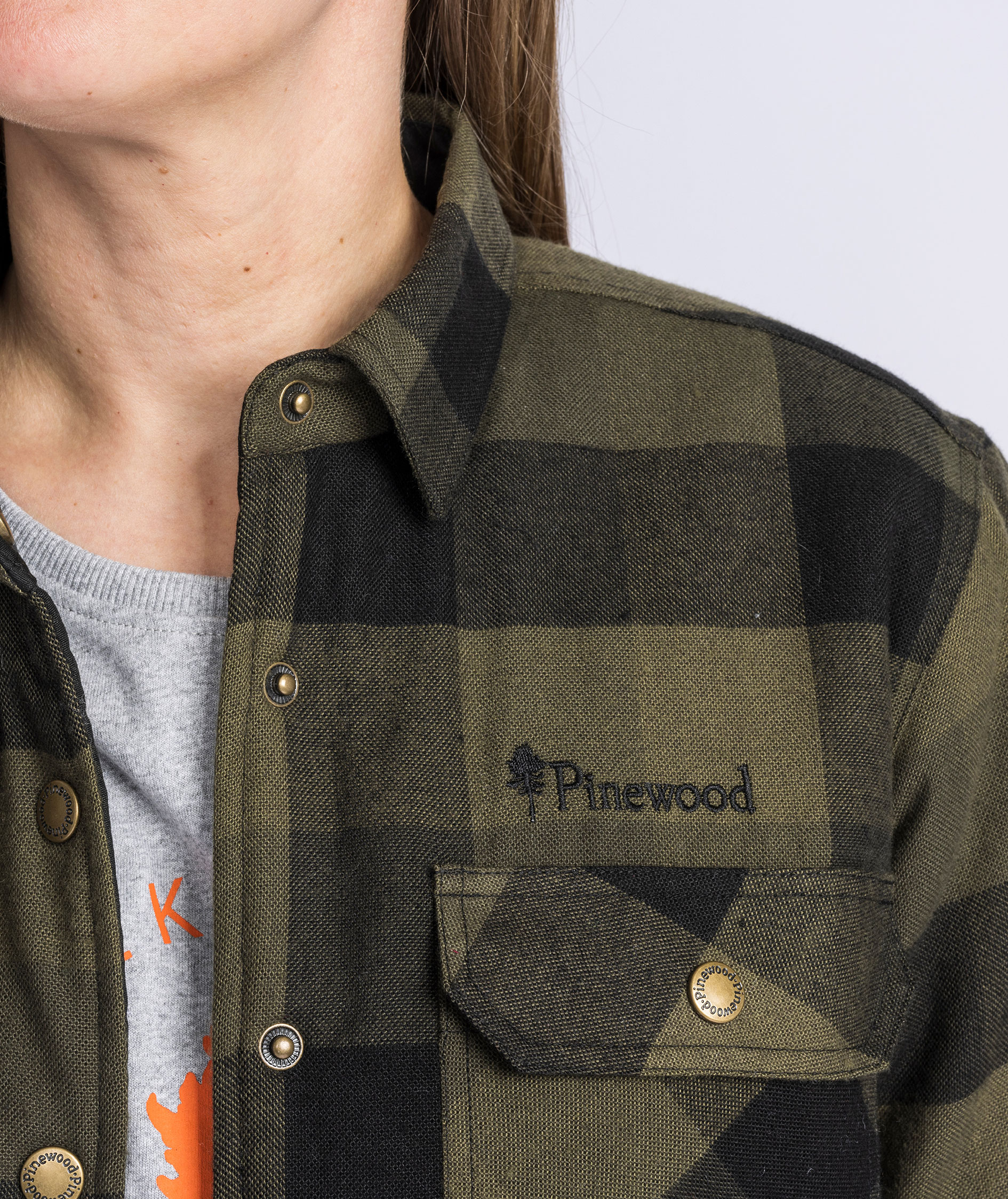 Pinewood Canada Classic 2.0 foret dame skjortejakke, Gr&oslash;n/Sort, large image number 5