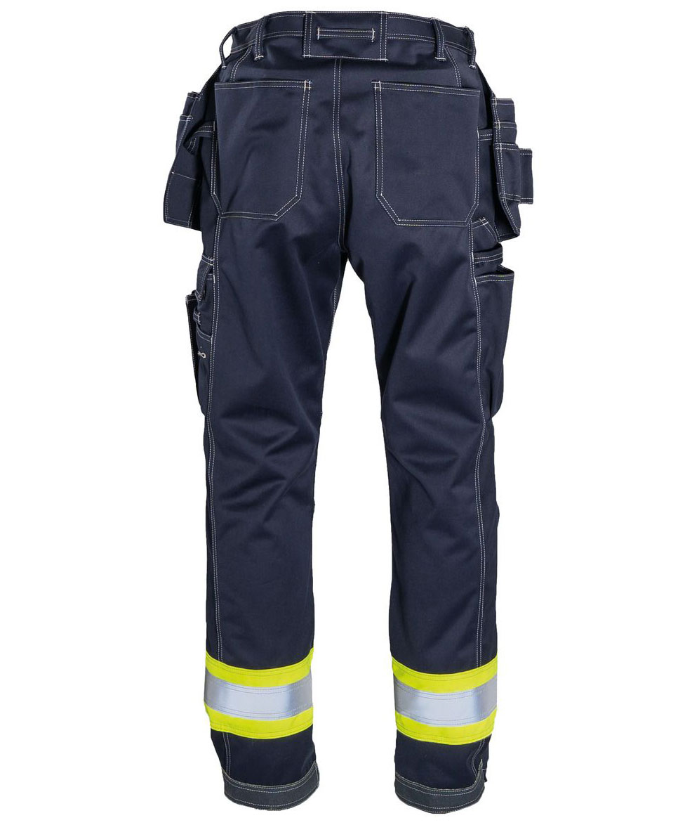 Tranemo Cantex WS h&aring;ndverksbukse, Hi-vis gul/marinebl&aring;
