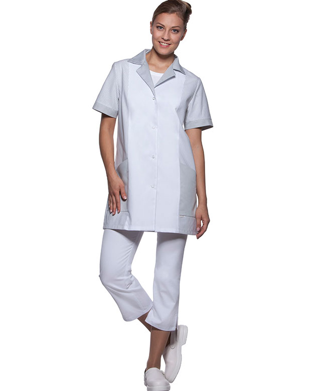 Karlowsky Penelope kurz&auml;rmeliger Damen-Tunika, White/light grey, large image number 2