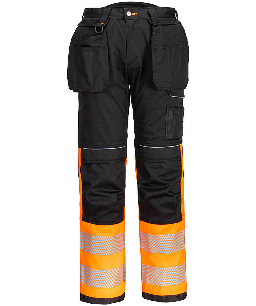 Portwest PW3 craftsmens trousers, Hi-Vis Orange/Black, large image number 0