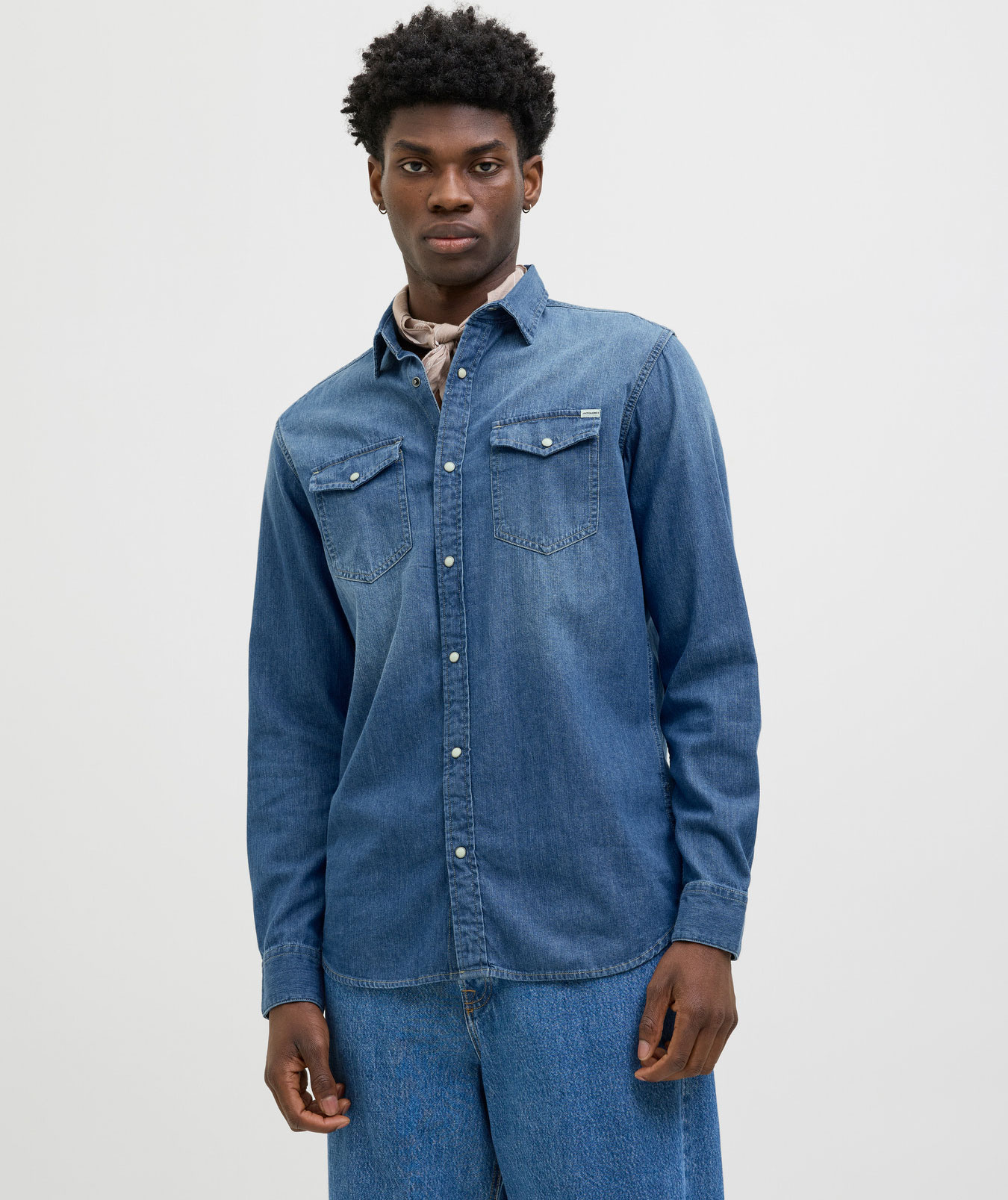 Jack & Jones JJESHERIDAN Slim fit Hemd, Medium Denim Blue