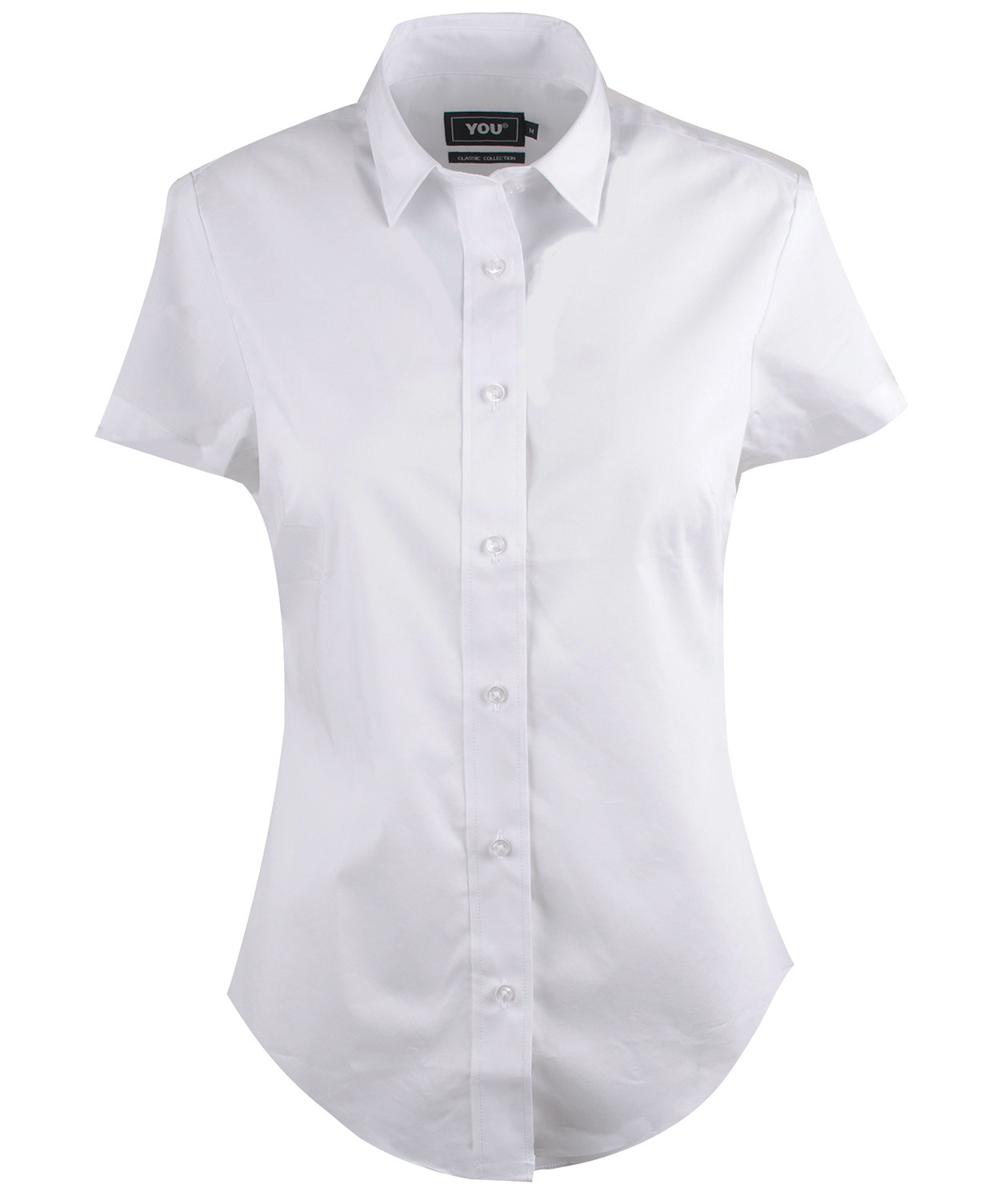 YOU Andria kort&auml;rmad stretch skjorta dam, Vit