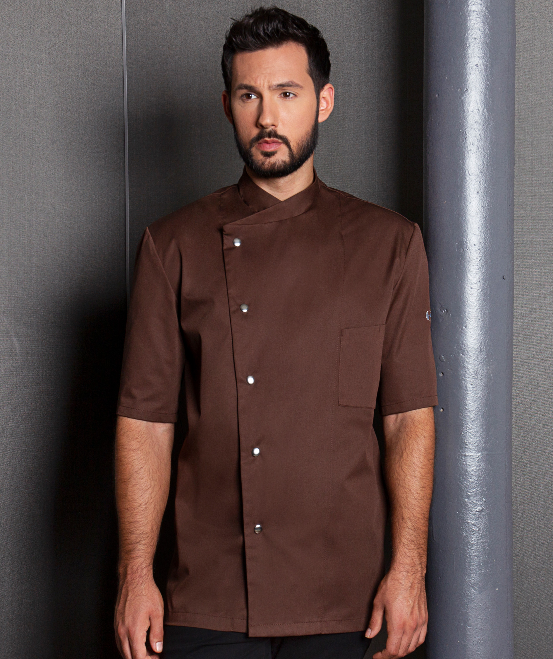 Karlowsky Gustav kort&aelig;rmet kokkejakke, Light Brown, large image number 5