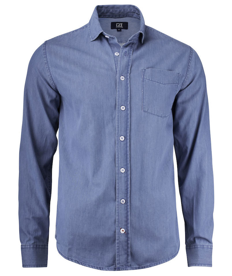 Cutter & Buck Ellensburg Modern fit denim skjorta, Denim bl&aring;