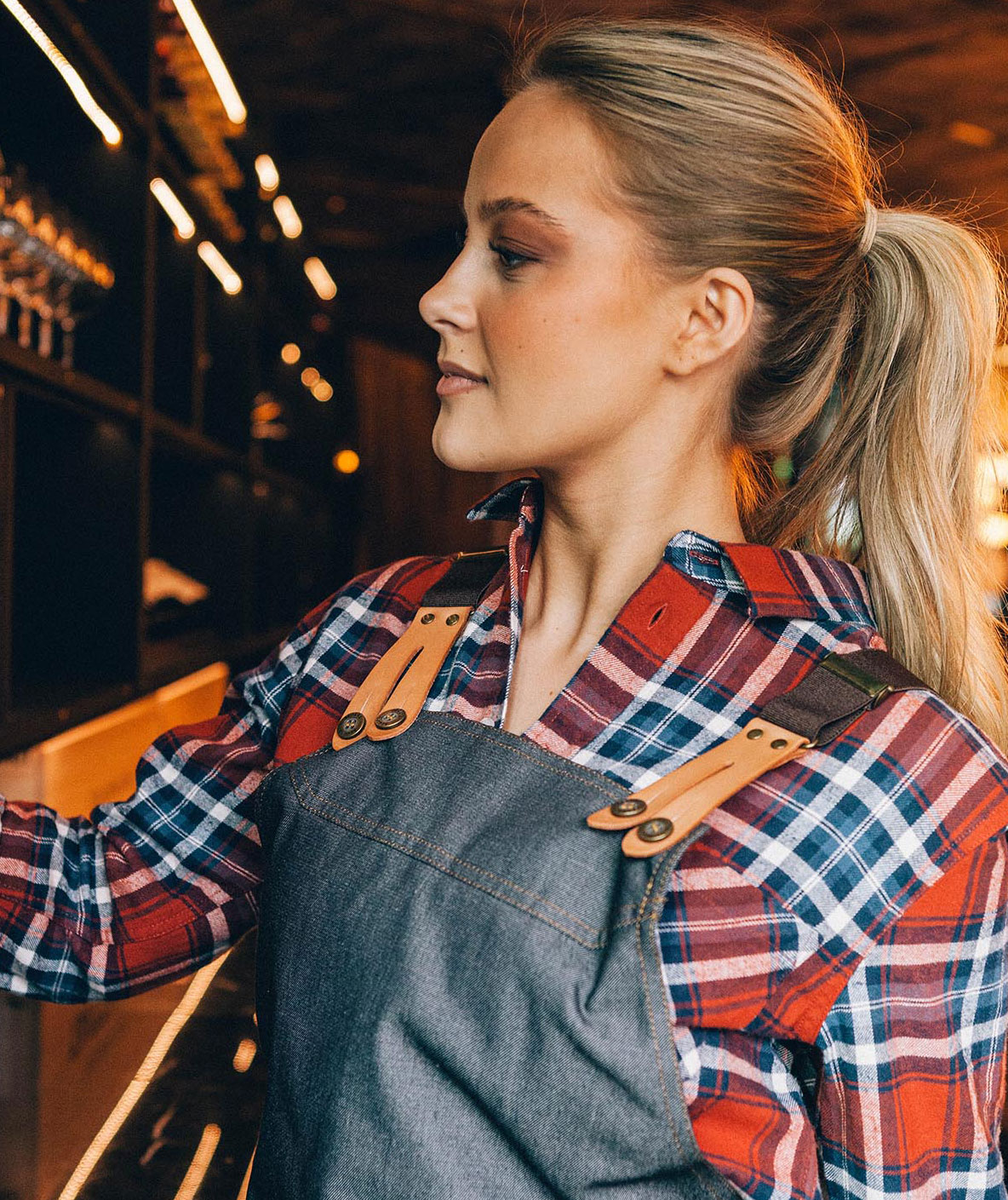 Segers 4078 Latzsch&uuml;rze mit Tasche, Dunkelblau Denim, Dunkelblau Denim, large image number 2