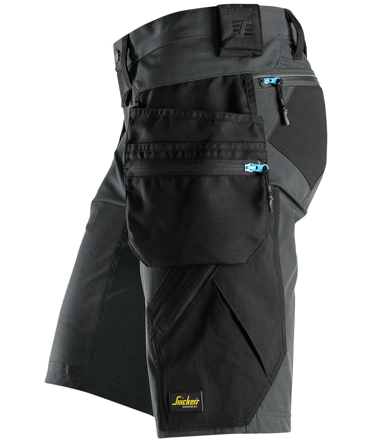 Snickers LiteWork h&aring;ndverkershorts 6108 full stretch, St&aring;lgr&aring;/Svart, large image number 2