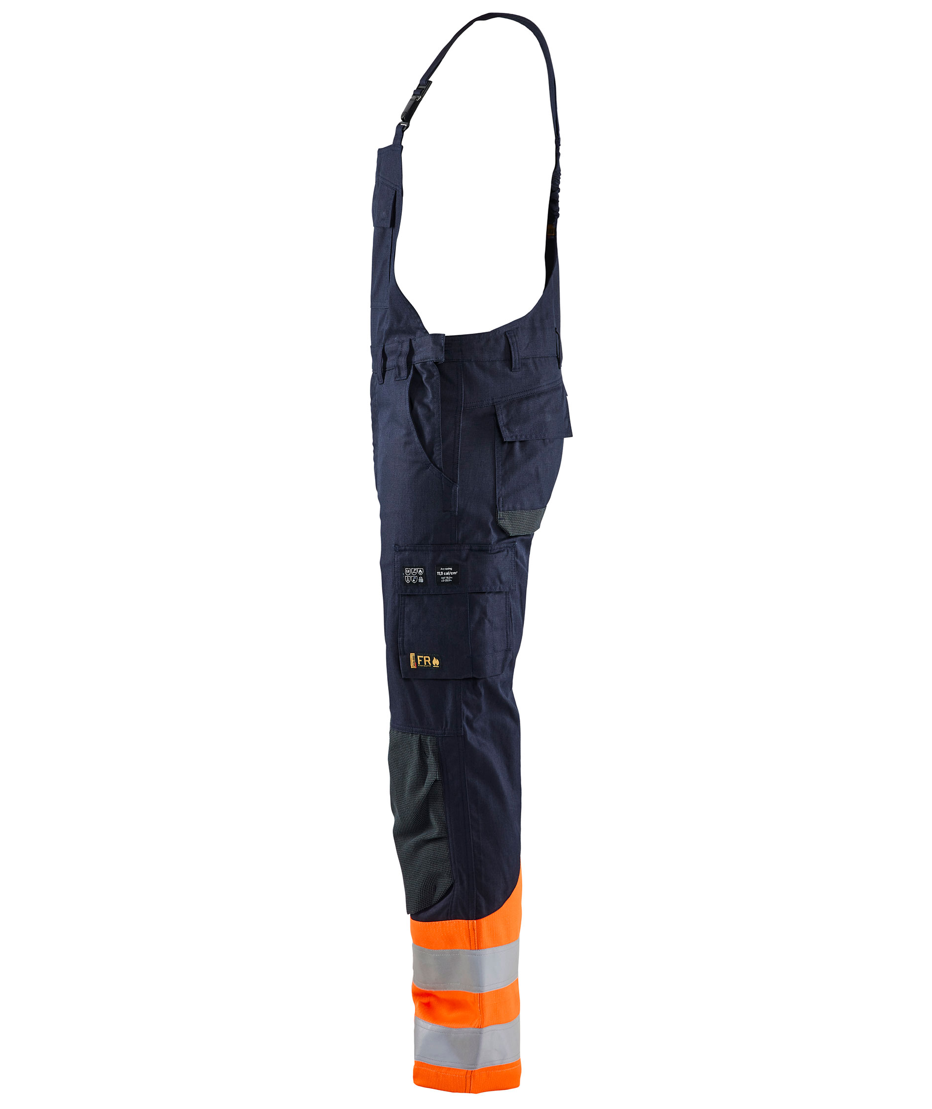 Bl&aring;kl&auml;der Multinorm Bib and Brace, Marine/Hi-Vis Orange, large image number 3
