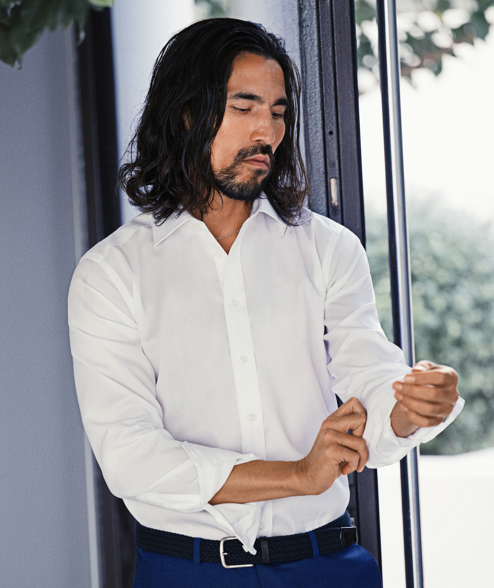 J. Harvest & Frost Twill Green Bow O1 regular fit skjorta, Vit, large image number 1