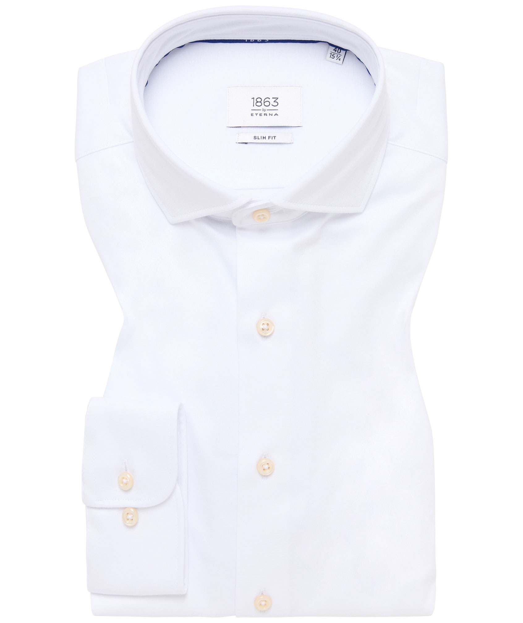 Eterna Soft Tailoring Jersey Slim fit shirt, White, large image number 4