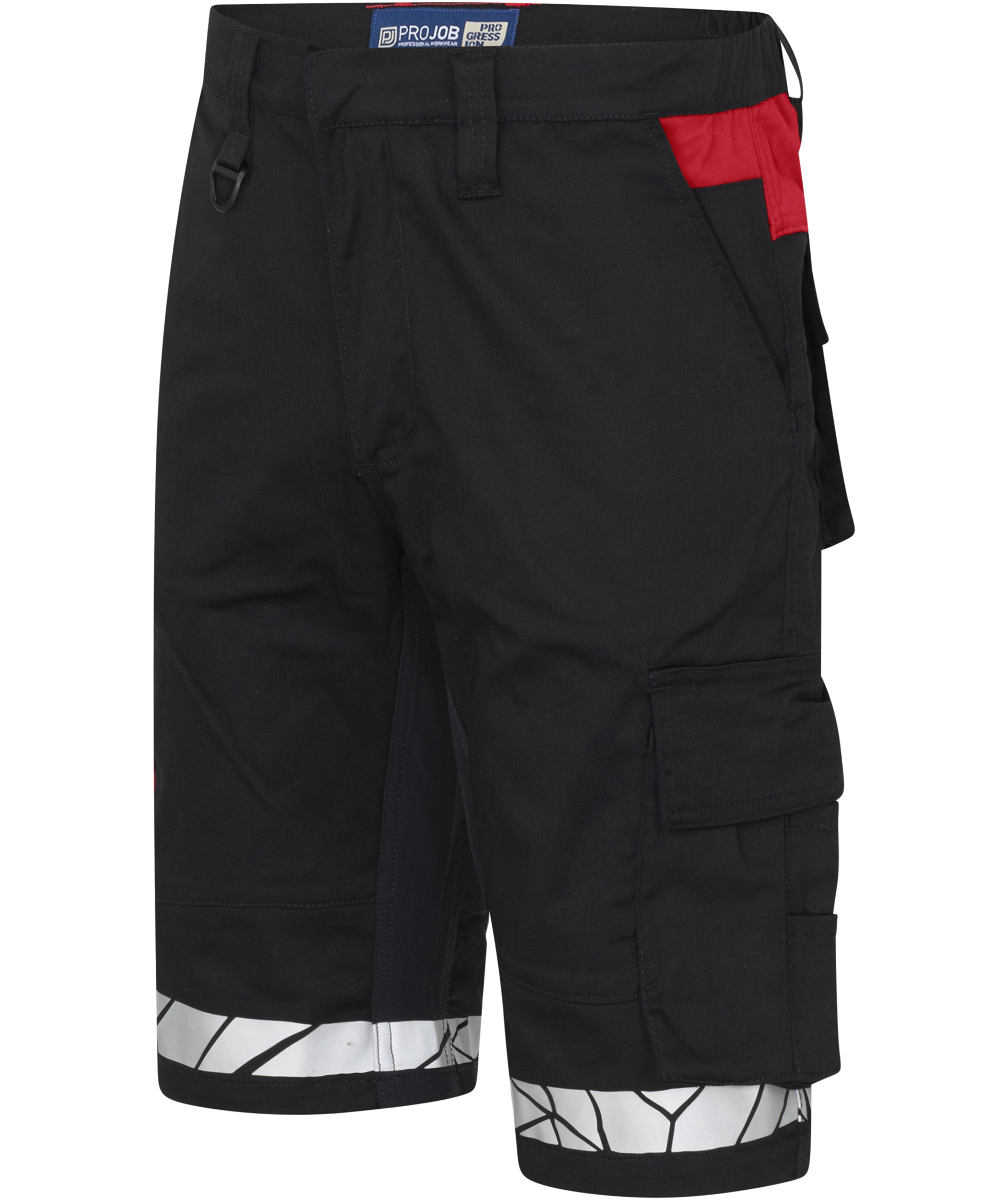 ProJob arbetsshorts 7510, Svart/R&ouml;d, large image number 4