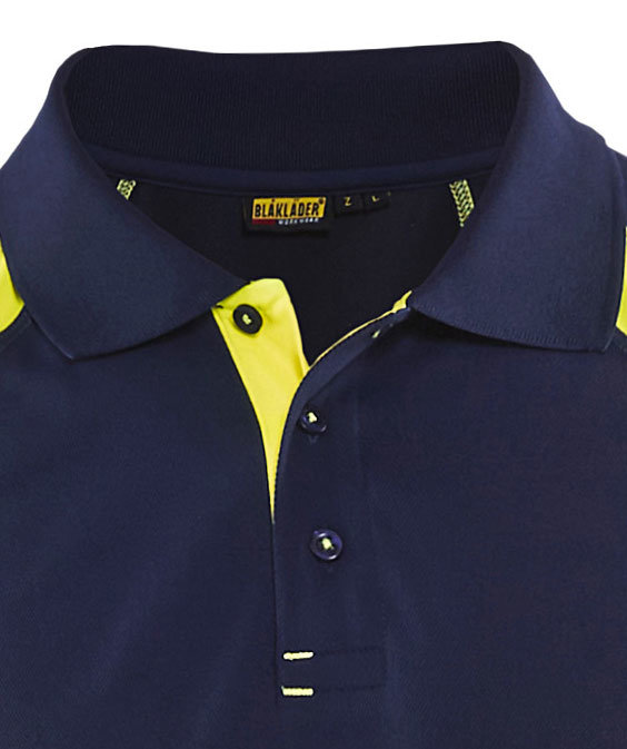 Bl&aring;kl&auml;der polo, Marine/Hi-Vis gul, large image number 2