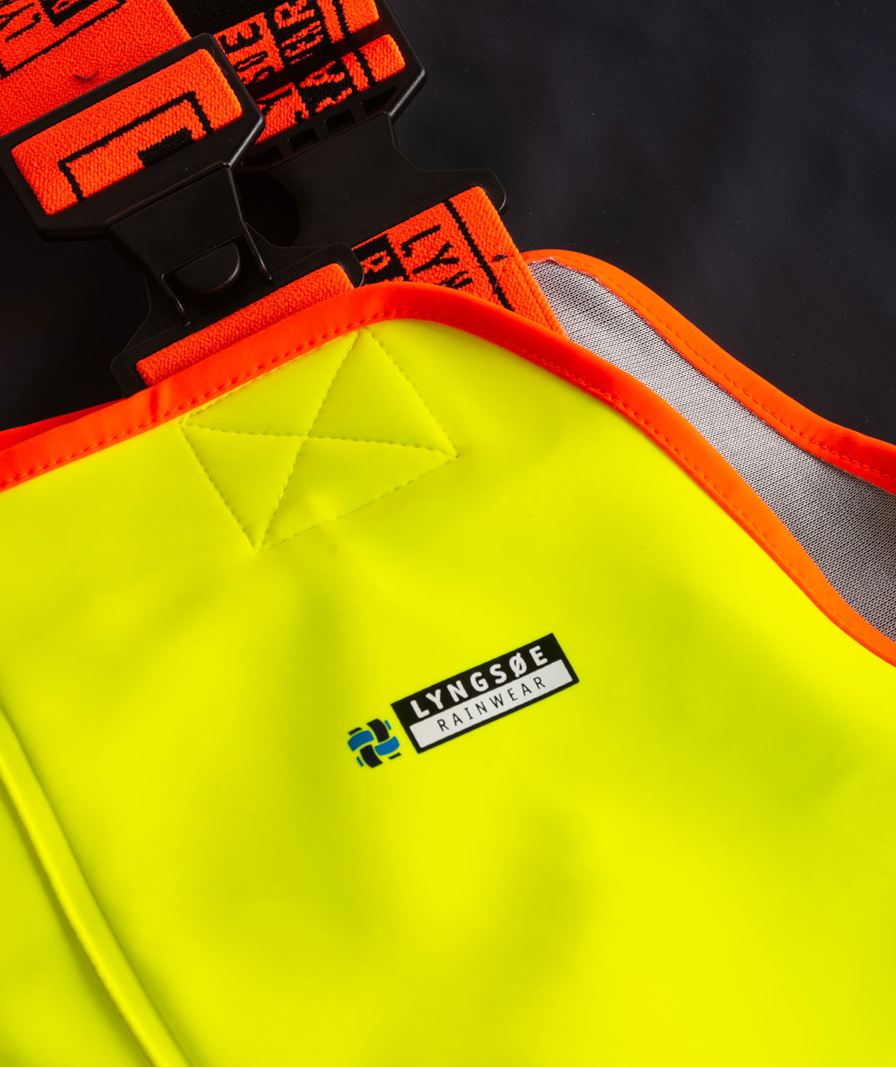 Lyngs&oslash;e PVC rain jacket, Hi-vis Orange/Marine, large image number 4