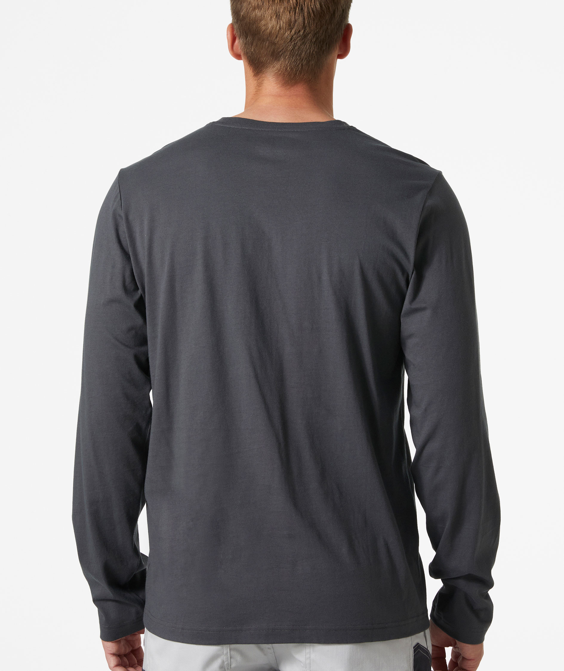 Helly Hansen Classic langermet T-skjorte, M&oslash;rkegr&aring;, large image number 3