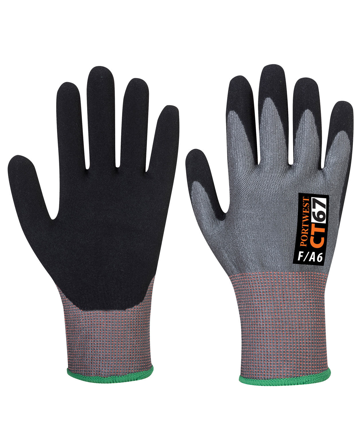 Portwest CT67 skj&aelig;rehansker Cut F, Gr&aring;/Svart, large image number 2