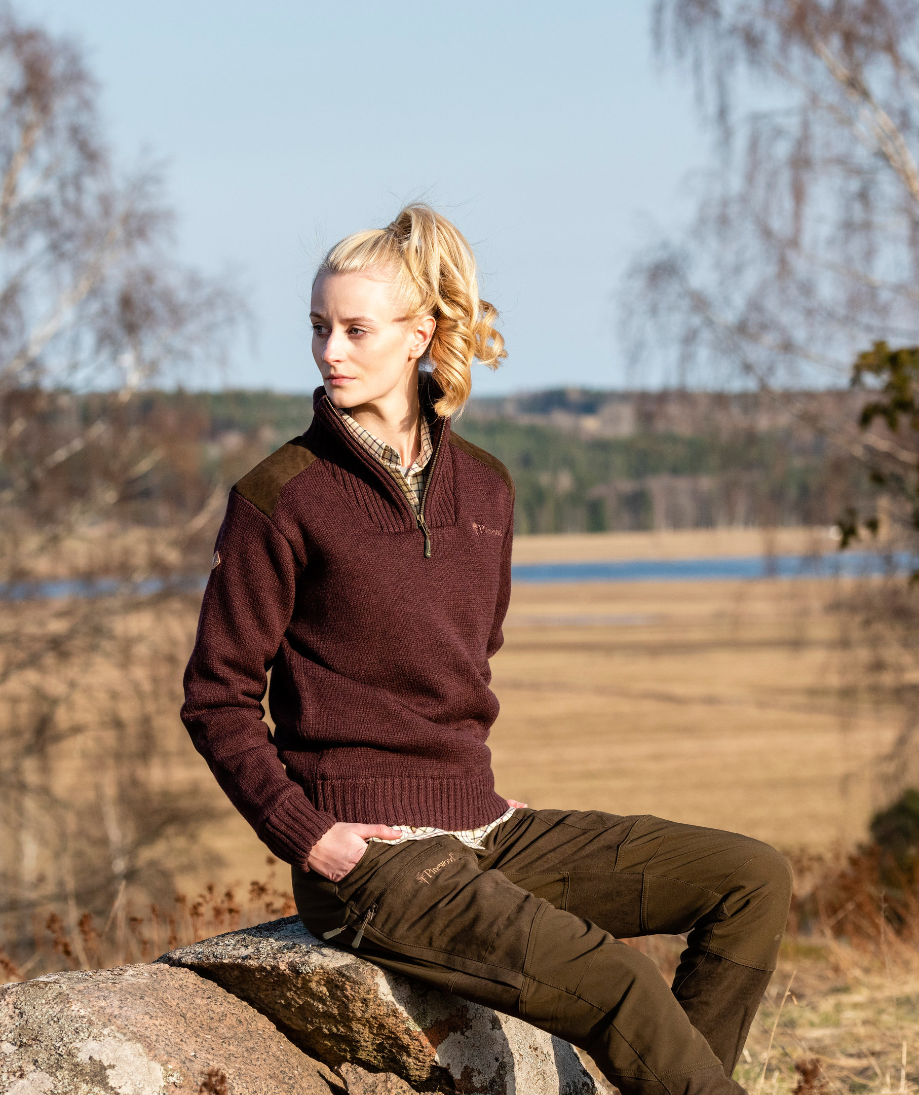 Pinewood&nbsp;Hurricane dame striktr&oslash;je med membran, Dark Burgundy
