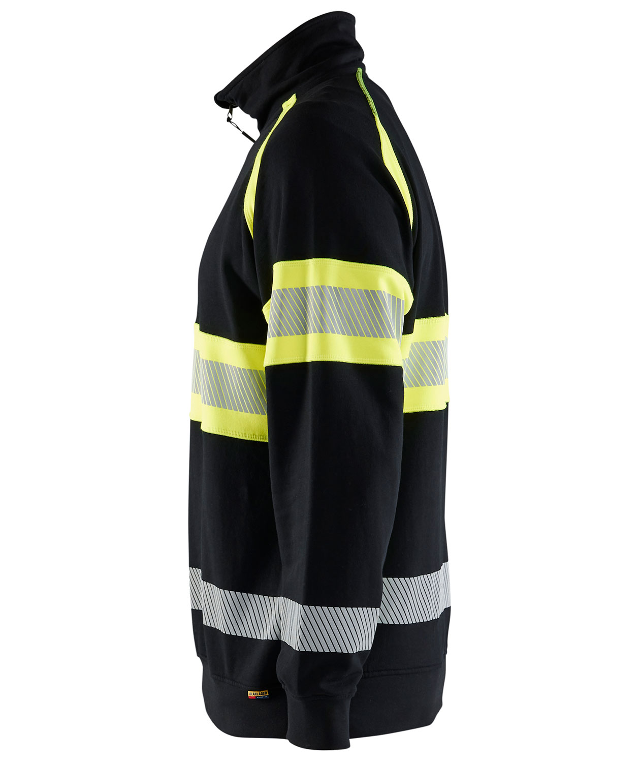 Bl&aring;kl&auml;der half zip collegegenser, Svart/Hi-Vis Gul, large image number 3
