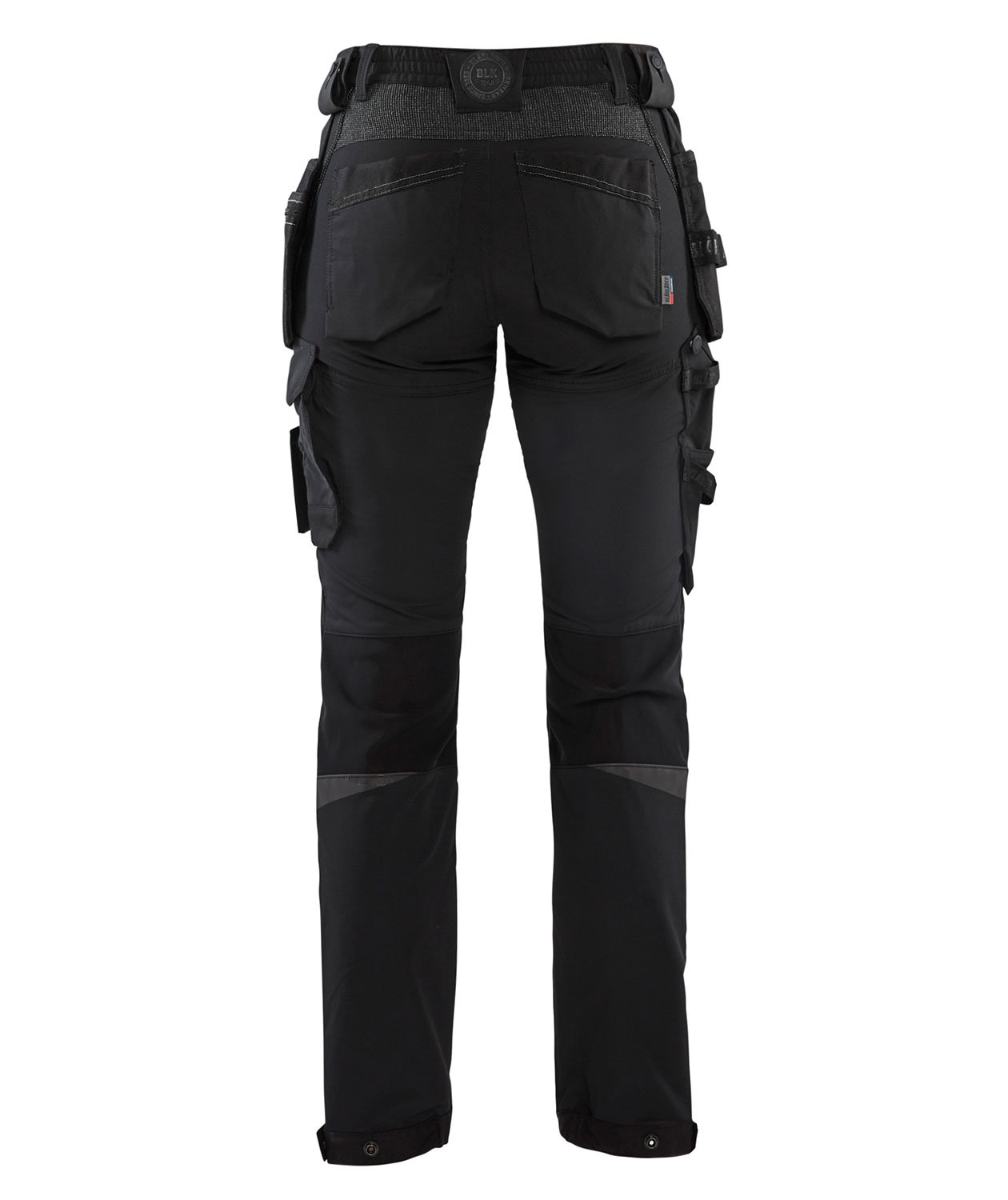 Bl&aring;kl&auml;der dame h&aring;ndv&aelig;rkerbukser full stretch, Sort/Gr&aring;, large image number 2