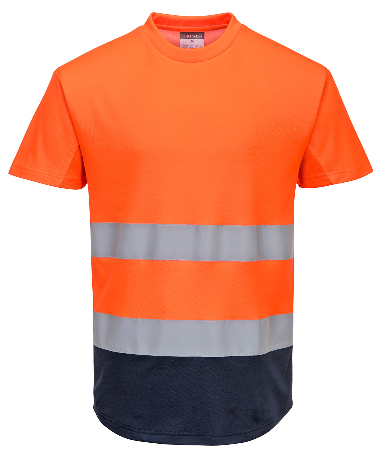 Portwest T-shirt, Varsel Orange/Marinbl&aring;