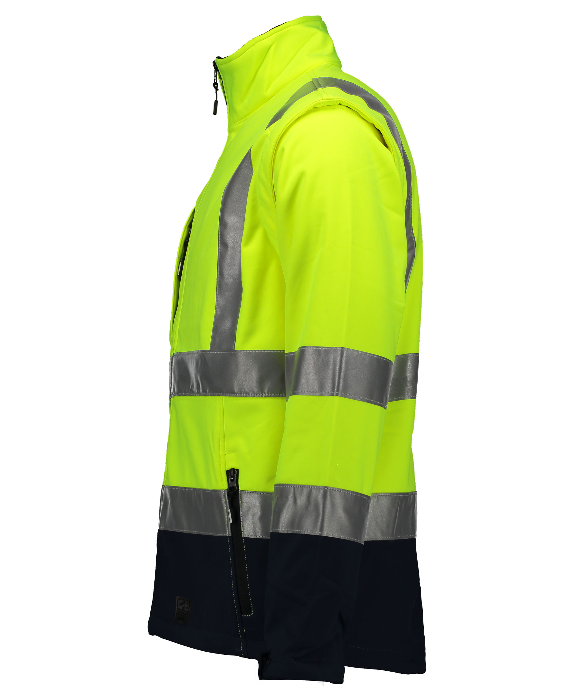 Ocean 2-in-1 softshell jacket, Hi-Vis yellow/marine, large image number 2