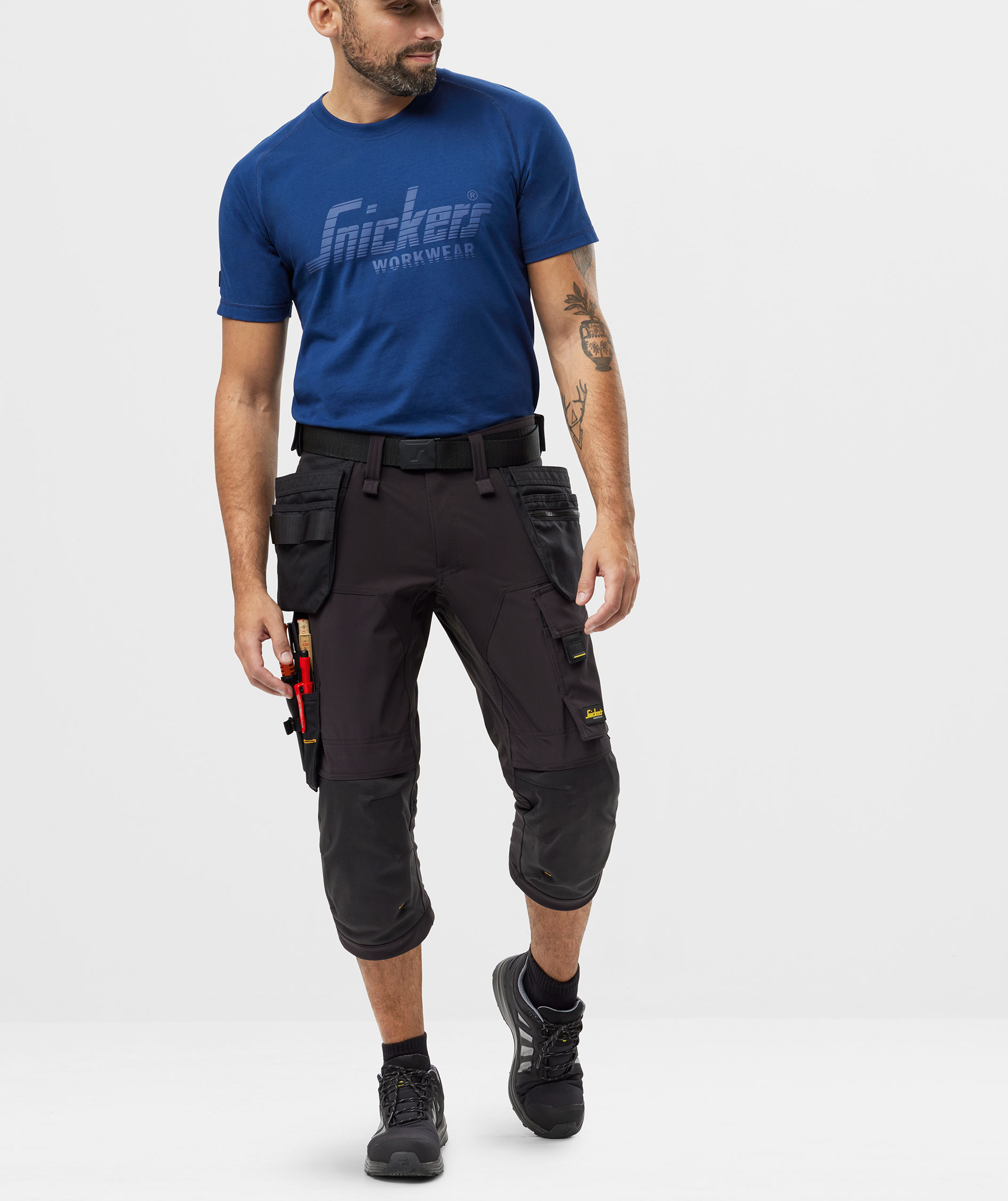 Snickers AllroundWork hantverkspiratbyxa 6178 full stretch, Black/Black