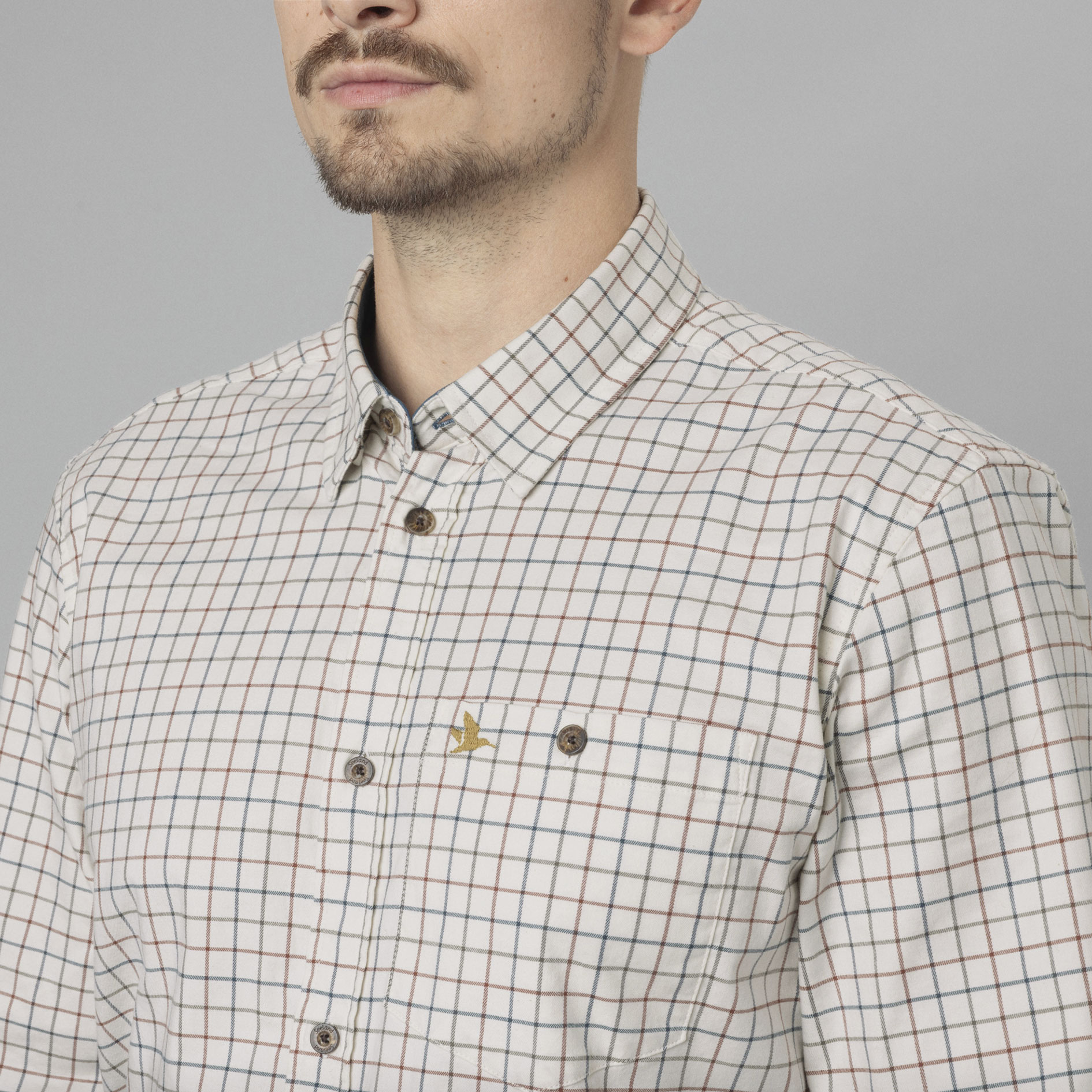 Seeland Oxford Shooting skjorta, Grape leaf/Terracotta check, large image number 4