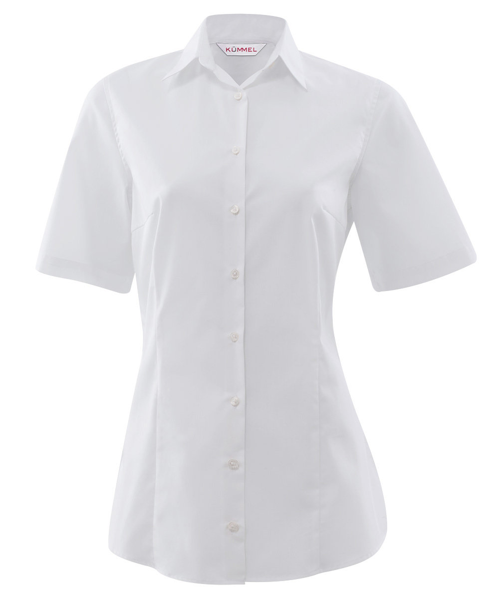 K&uuml;mmel Frankfurt classic poplin kort&auml;rmad skjorta dam, Vit, Vit, swatch