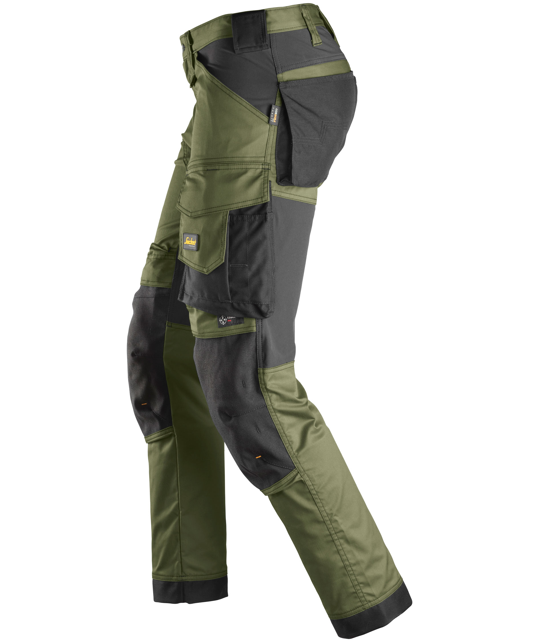 Snickers AllroundWork arbeidsbukse 6341, khaki gr&oslash;nn/svart, large image number 3