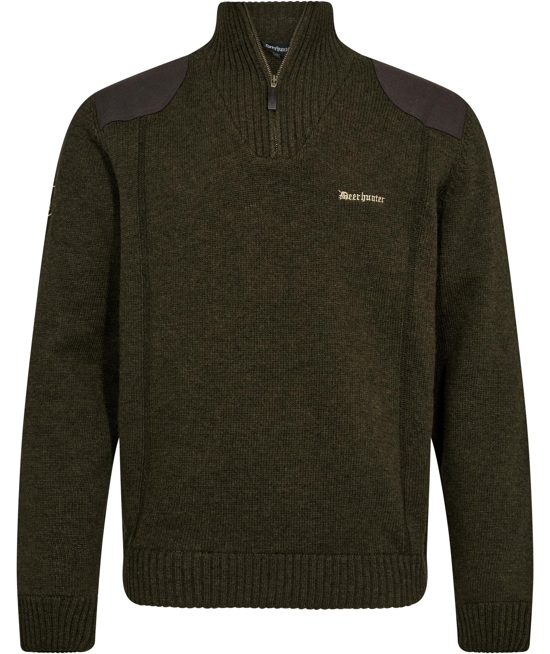Deerhunter Finley half zip knitted pullover with wool, Woodland Melange