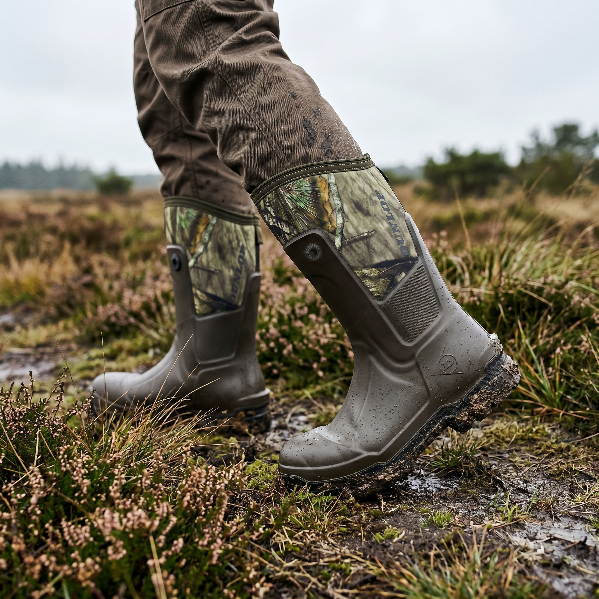 Dunlop Snugboot Trailblazer gummist&oslash;vler, Brun/Gr&oslash;nn
