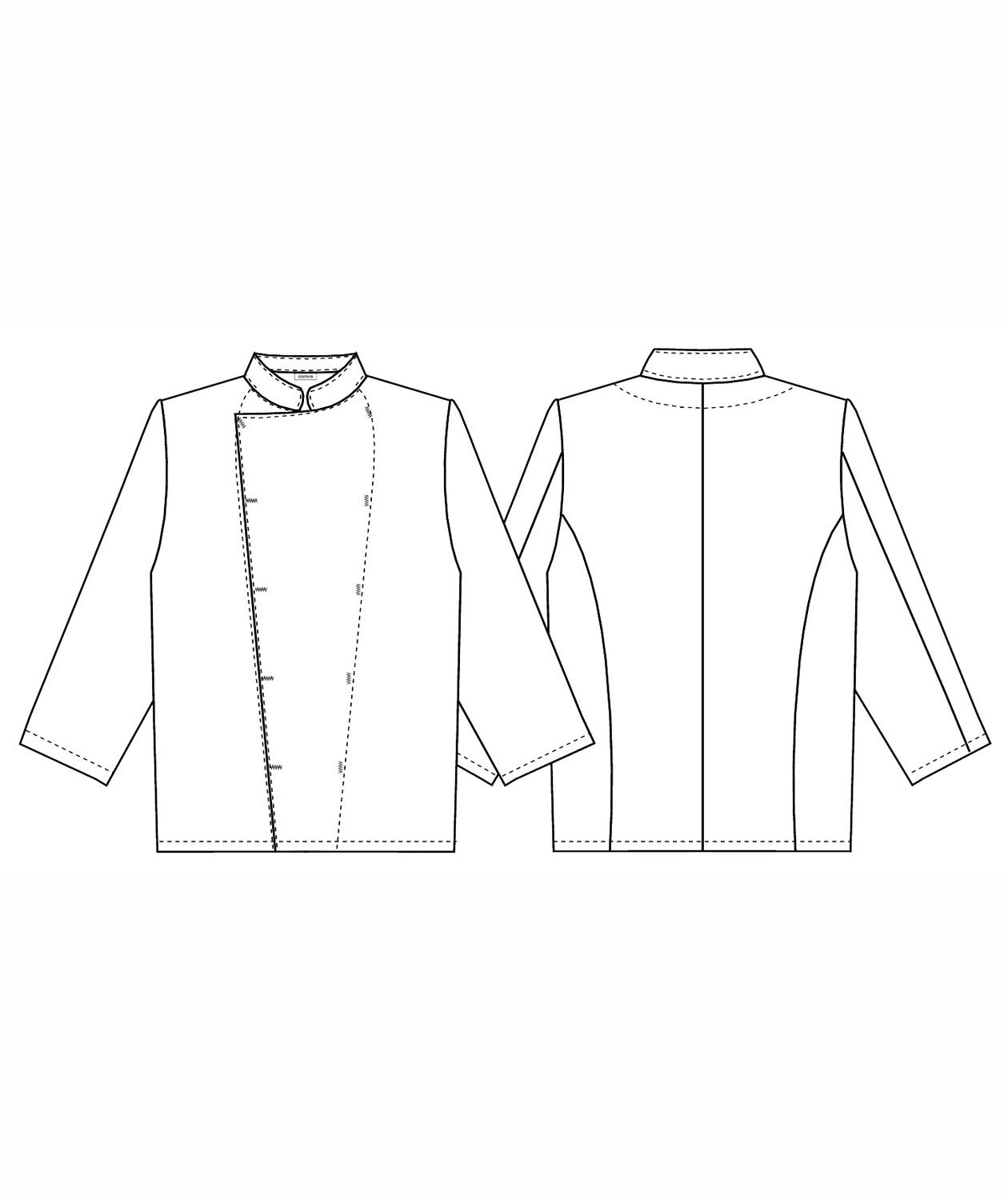 Kentaur chefs jacket without buttons, Black, large image number 2