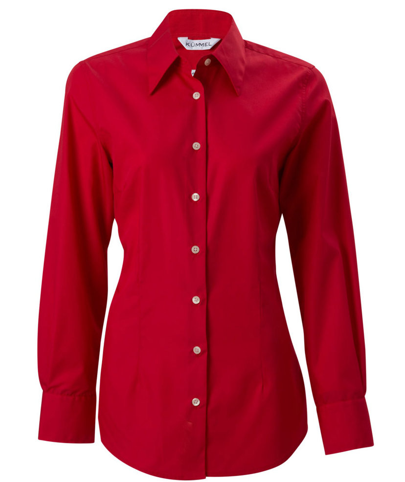K&uuml;mmel Kate Classic fit poplinskjorta dam, R&ouml;d