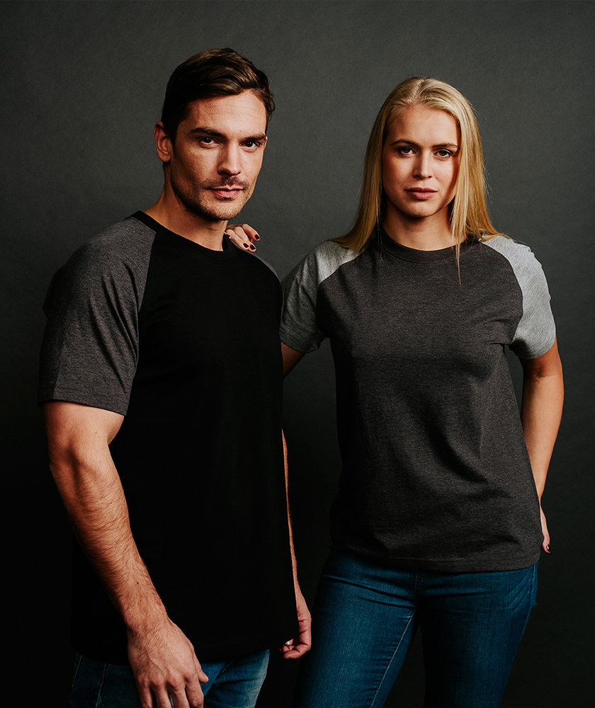 YOU Classic Raglan  T-skjorte, Koks/Gr&aring;