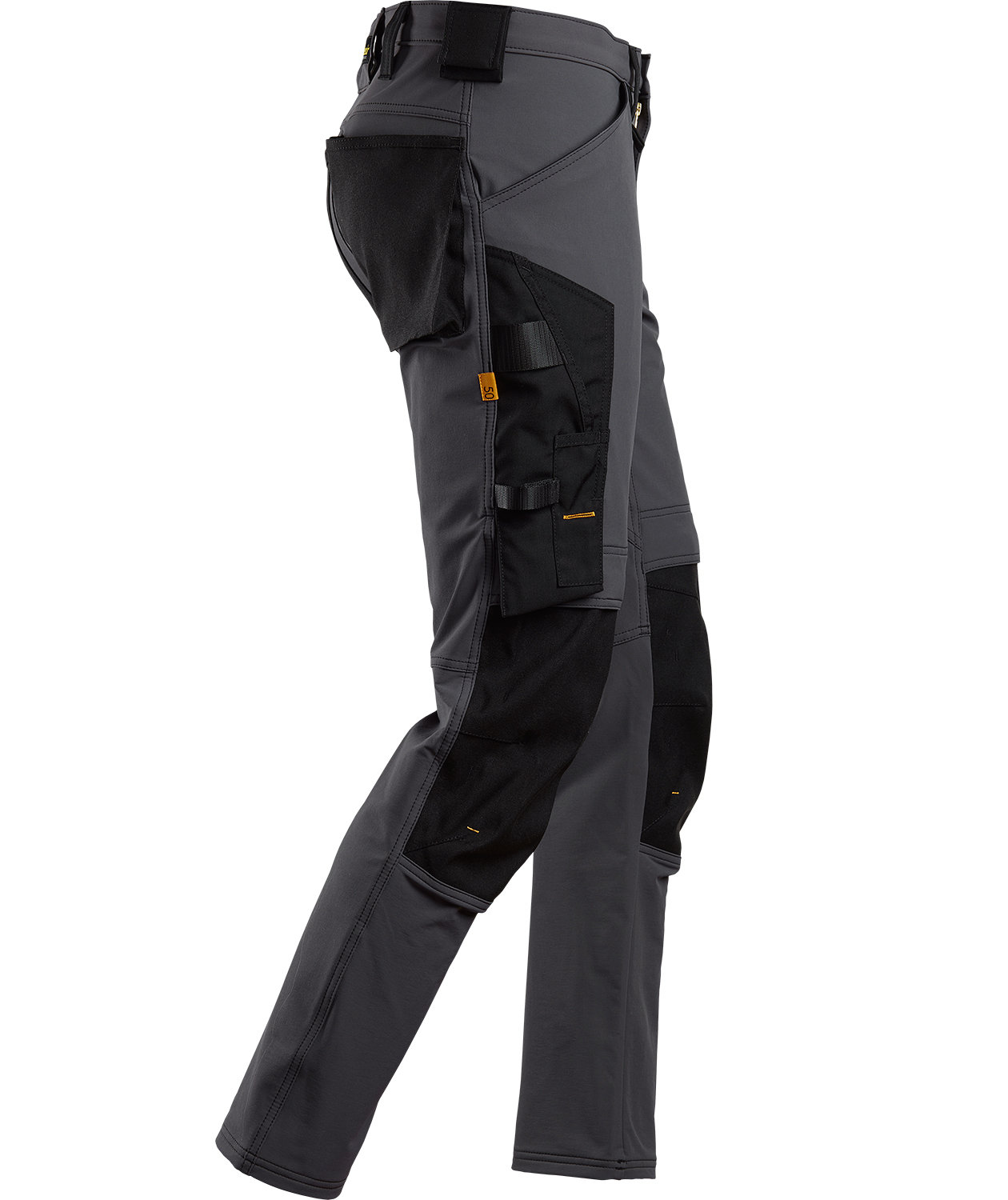 Snickers AllroundWork arbejdsbukser 6371 full stretch, St&aring;lgr&aring;/Sort, large image number 4
