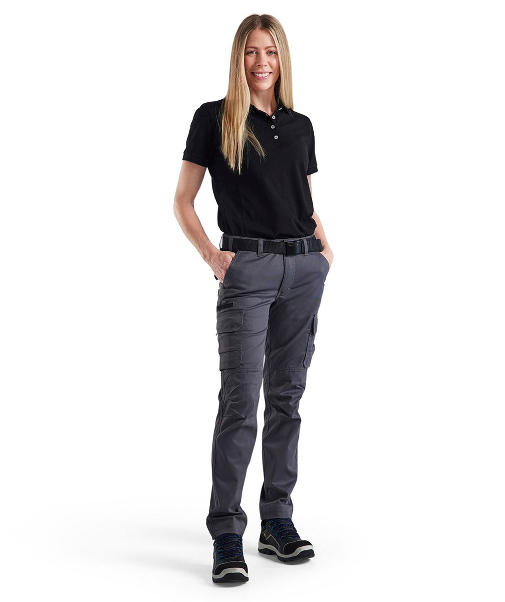 Bl&aring;kl&auml;der servicebyxa dam, Gr&aring;/Svart, large image number 1