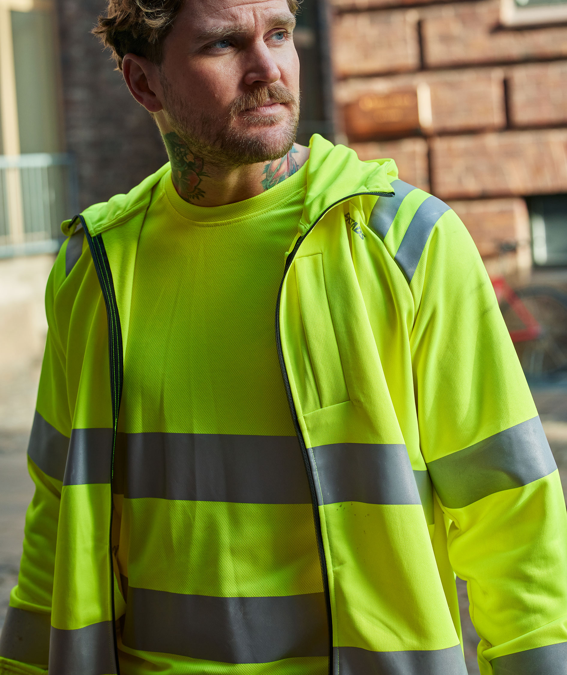 Fristads Green hoodie med dragkedja 7865 GPSW, Varsel Gul, large image number 6