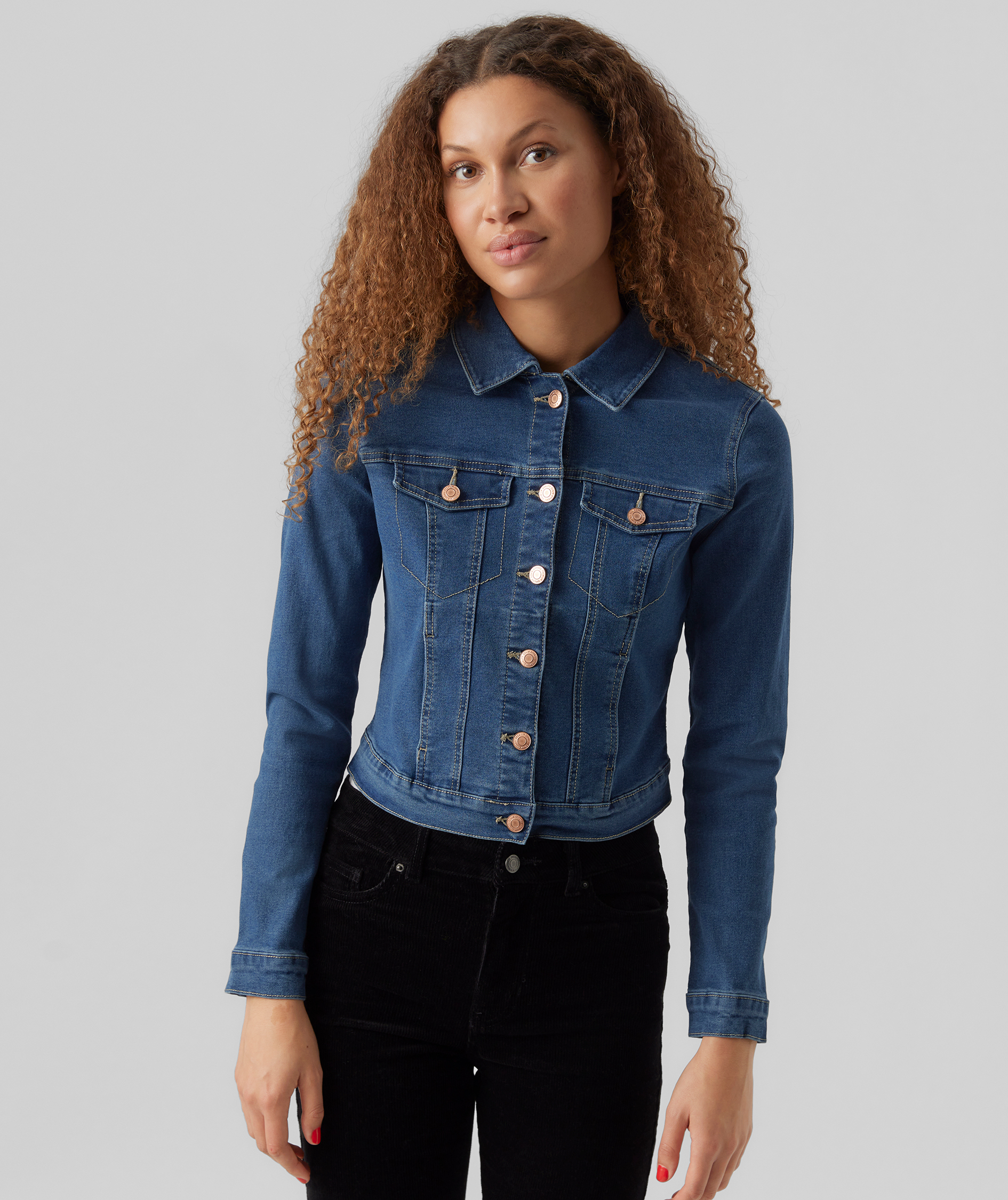 Vero Moda VMLUNA Denim Jacke, Medium Blue Denim, large image number 5