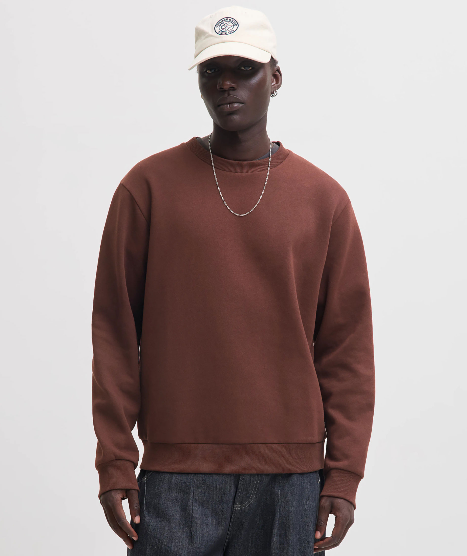 Jack & Jones JJEBRADLEY collegegenser, Bitter Chocolate