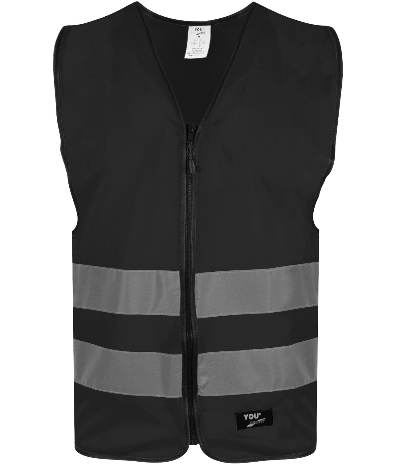 YOU Flen refleksvest, Sort