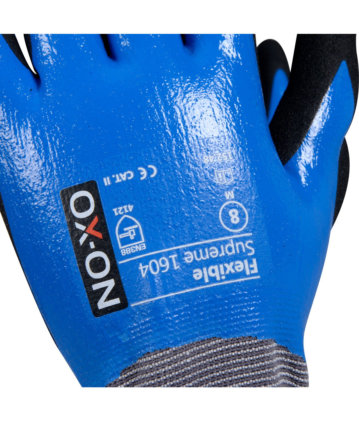 OX-ON Flexible Supreme 1604 vattent&auml;ta arbetshandskar, Svart/Bl&aring;