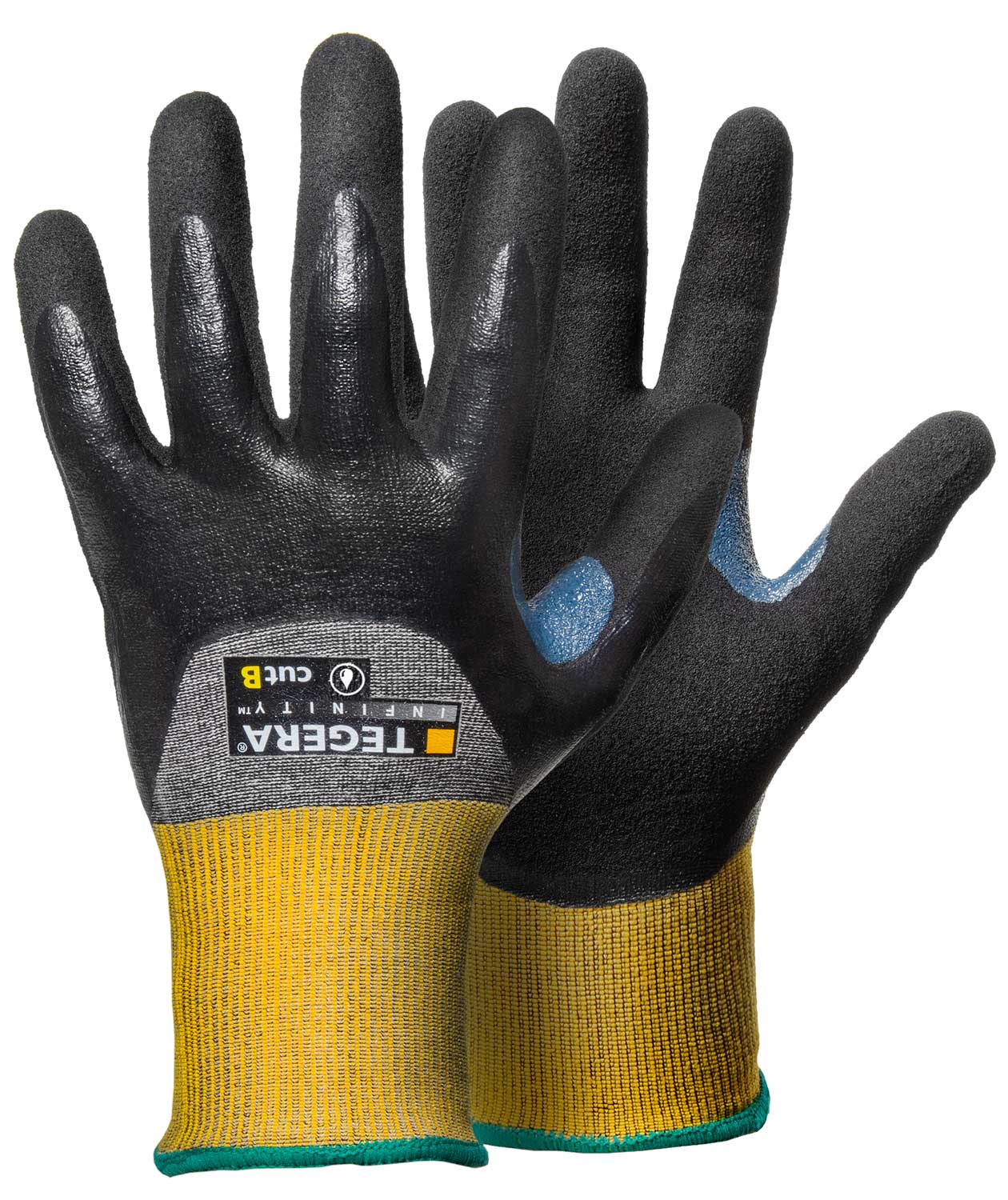 Tegera 8806 Infinity Schnittschutzhandschuhe Cut B, Schwarz/Grau/Gelb