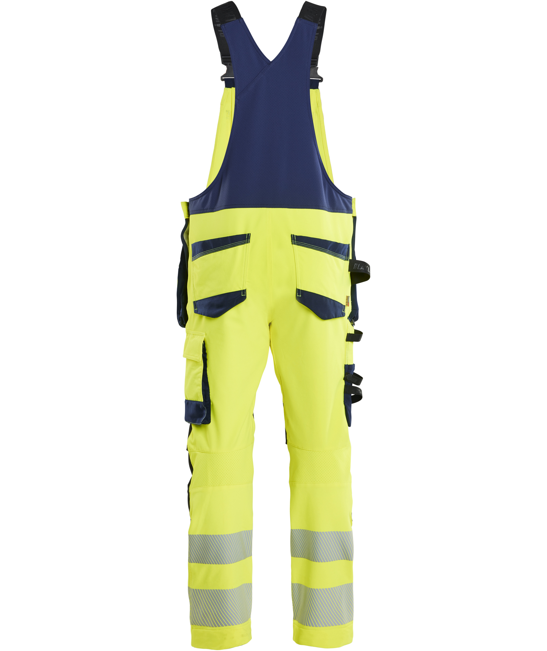 Bl&aring;kl&auml;der hantverksh&auml;ngselbyxa full stretch, Varsel yellow/marinbl&aring;