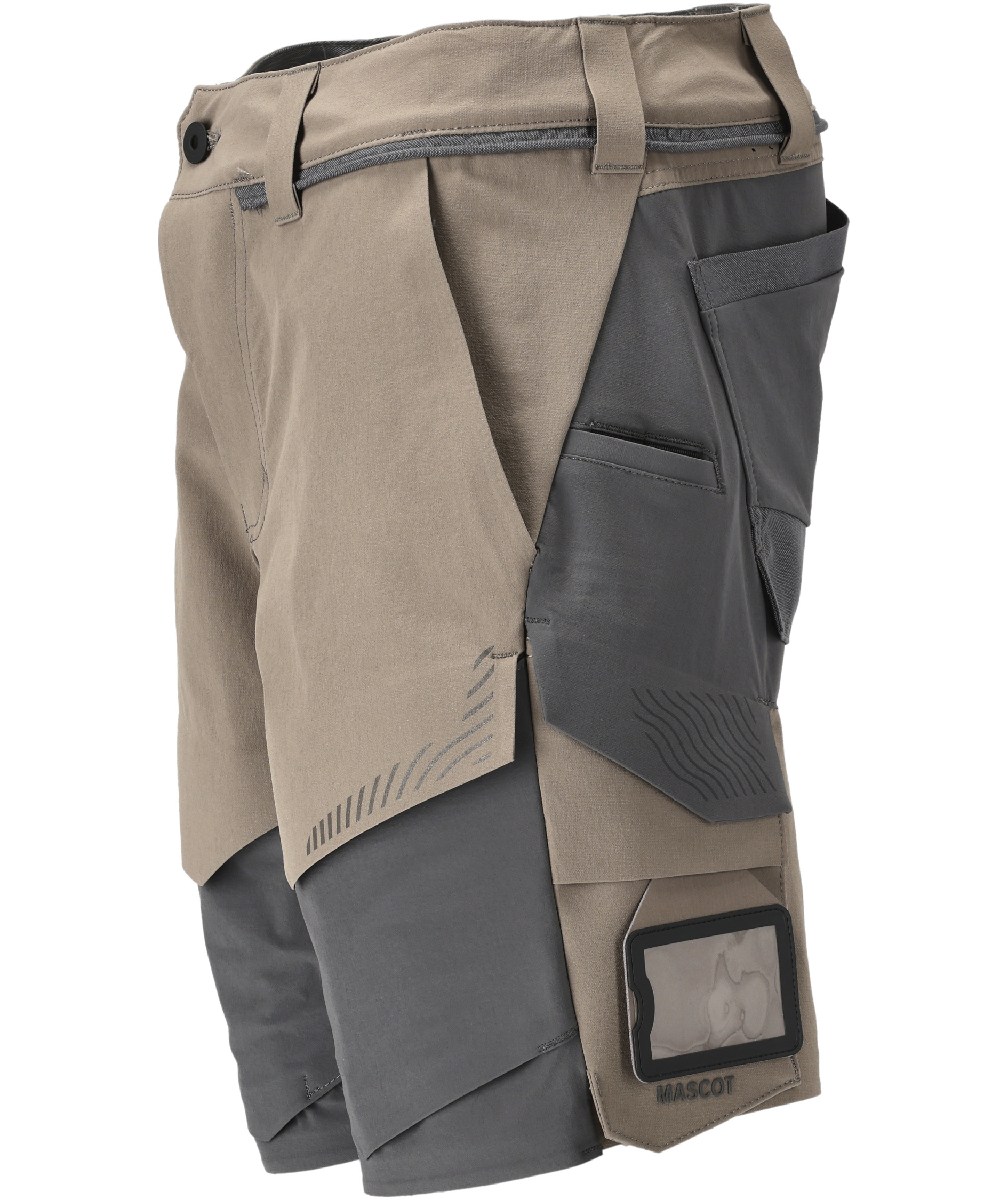 Mascot Customized arbejdsshorts full stretch, M&oslash;rk Sand/Stengr&aring;, large image number 3