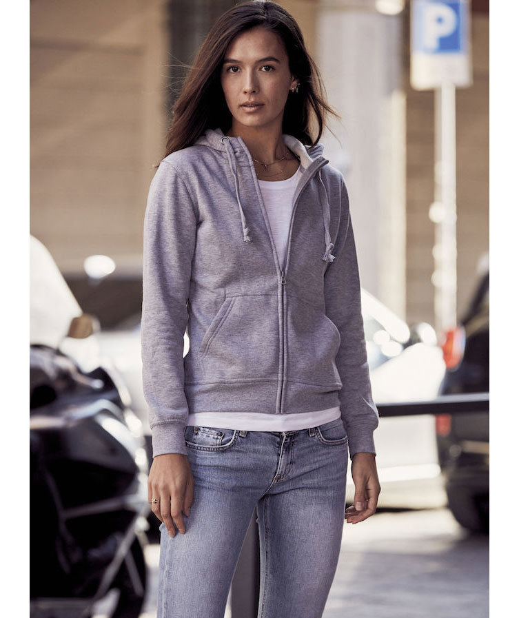 Clique Basic Hoody Zip dame h&aelig;ttetr&oslash;je, Gr&aring;&nbsp;Melange, large image number 4