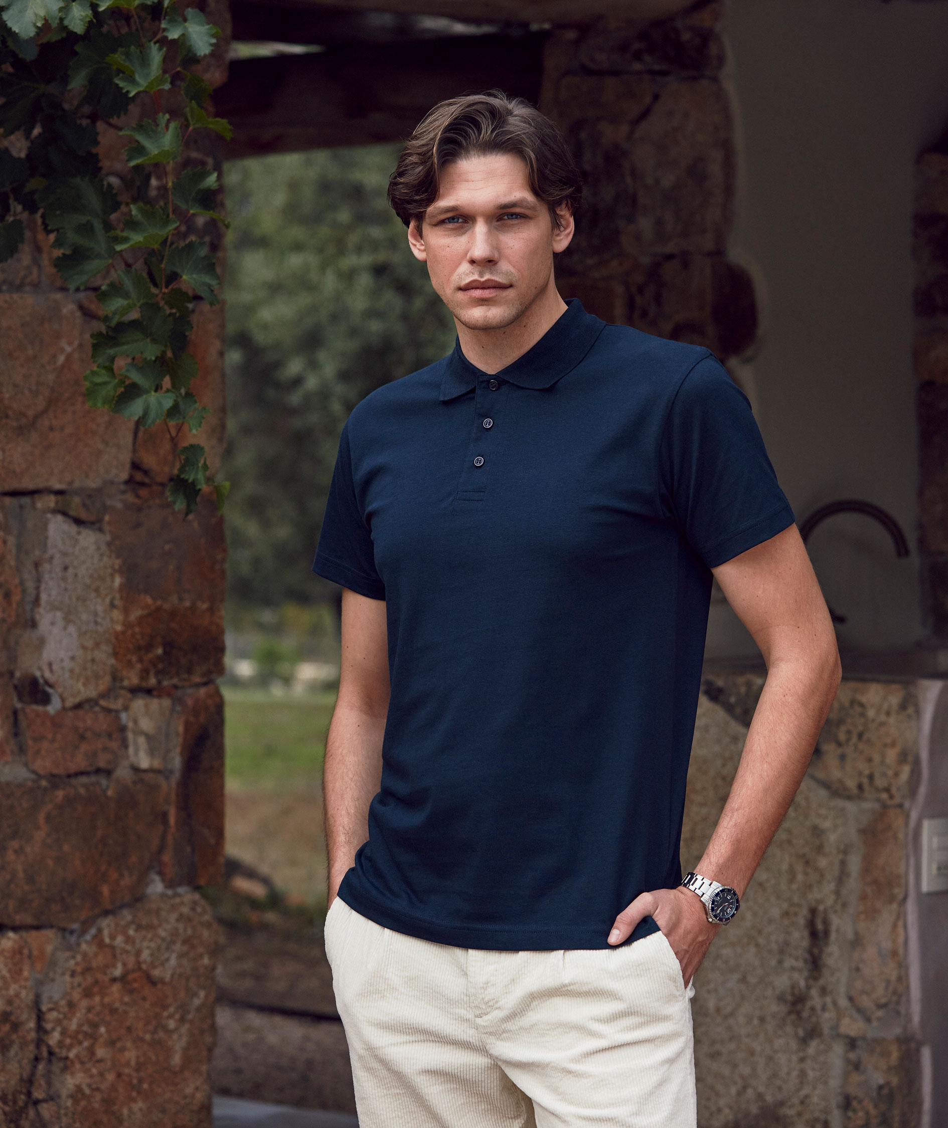 Clique Single Jersey Polo T-shirt, Dark navy