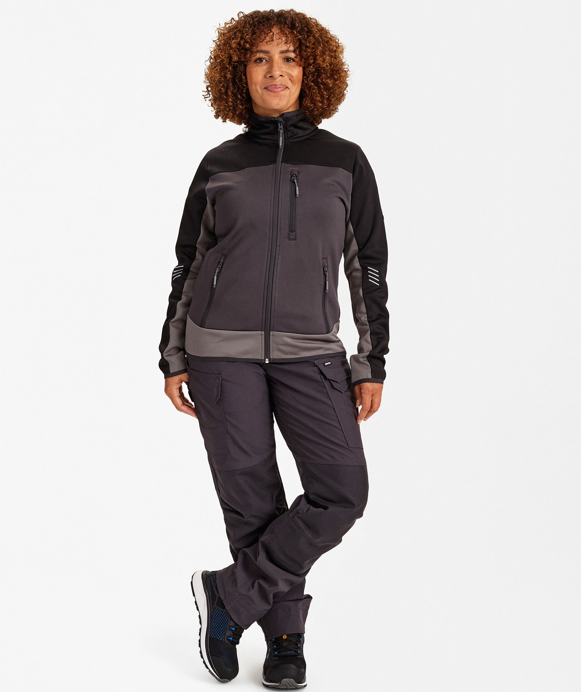 Engel Entire women's midlayer cardigan, Anthracite Grey/Black, large image number 2