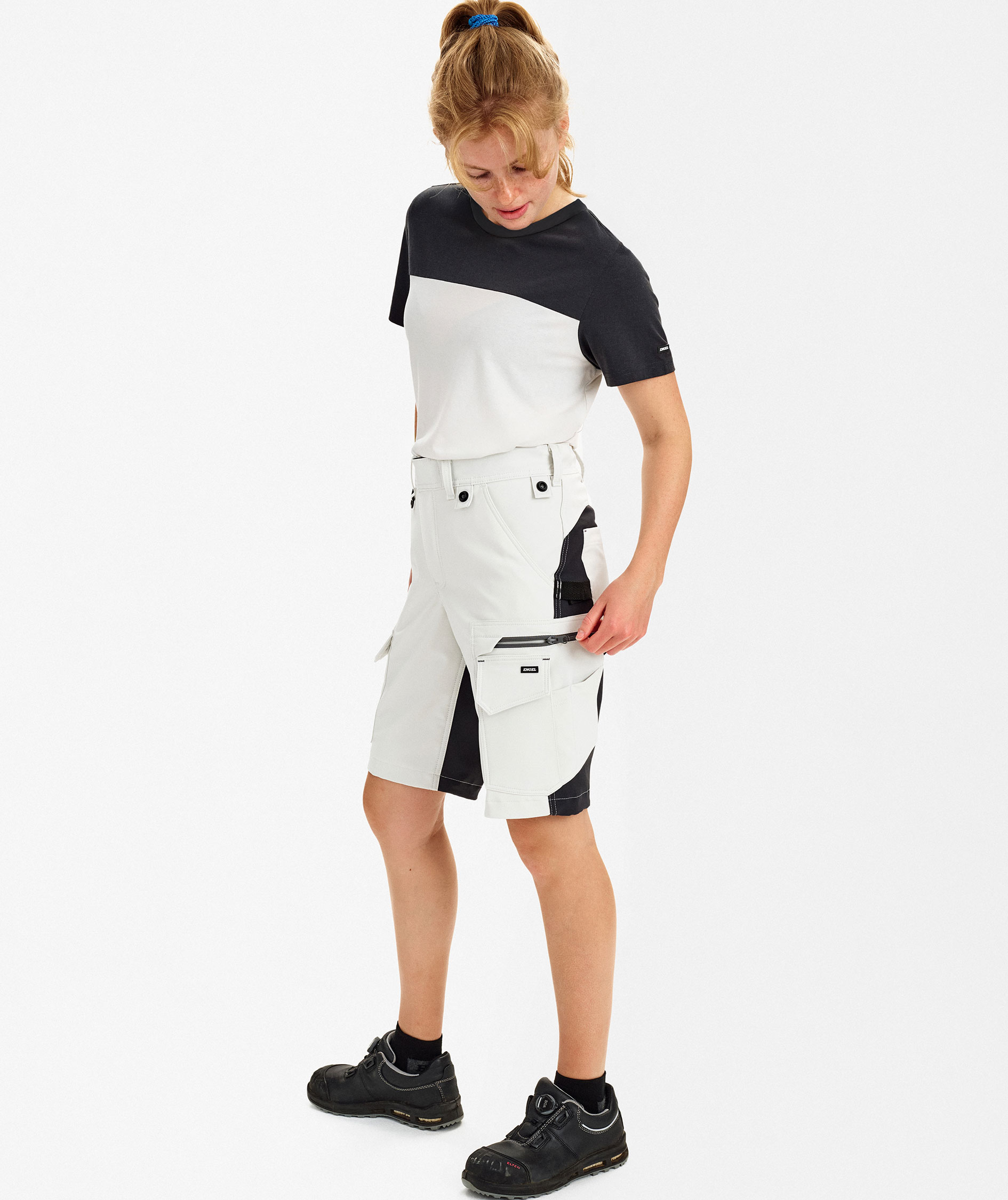 Engel Entire Damen Arbeitsshorts full stretch, Bone White/Anthracite Grey, large image number 5