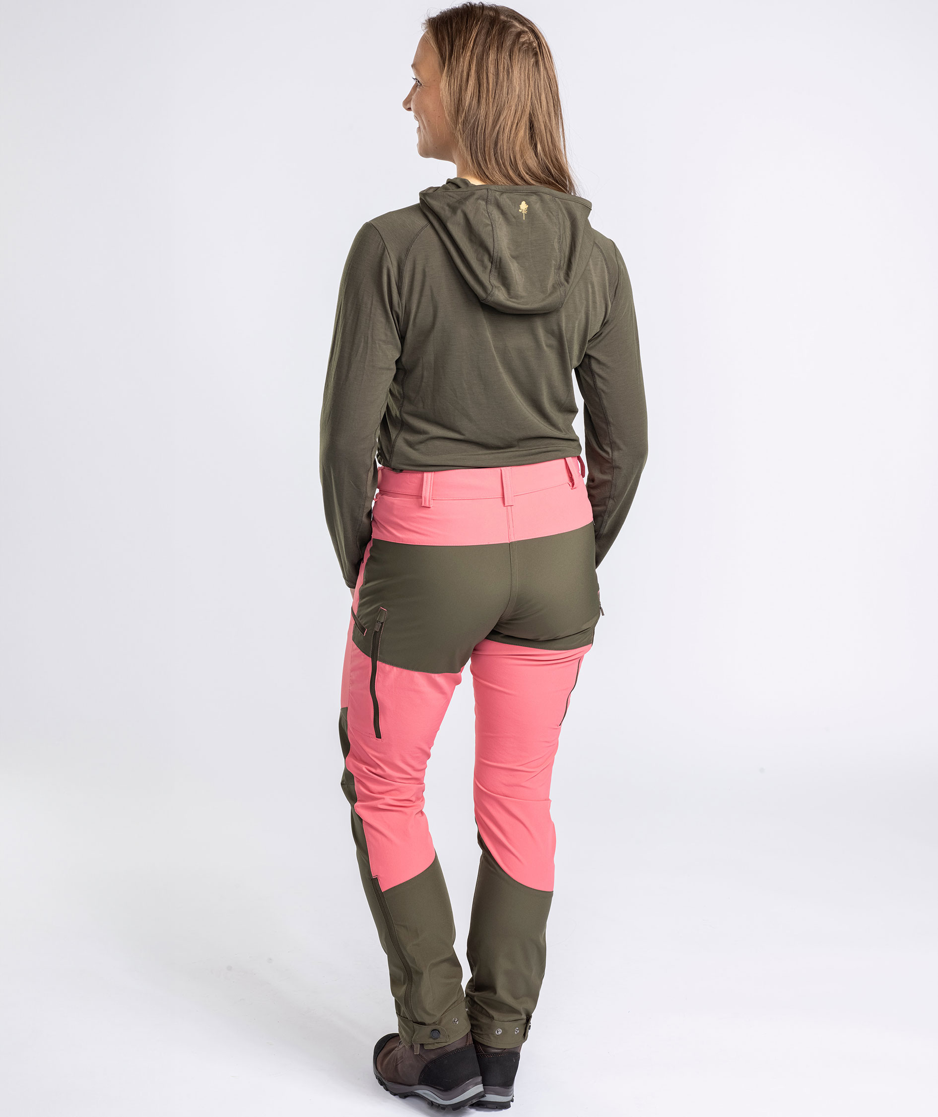 Pinewood Brenton damebukser, Pink Blush/Mossgreen, large image number 5
