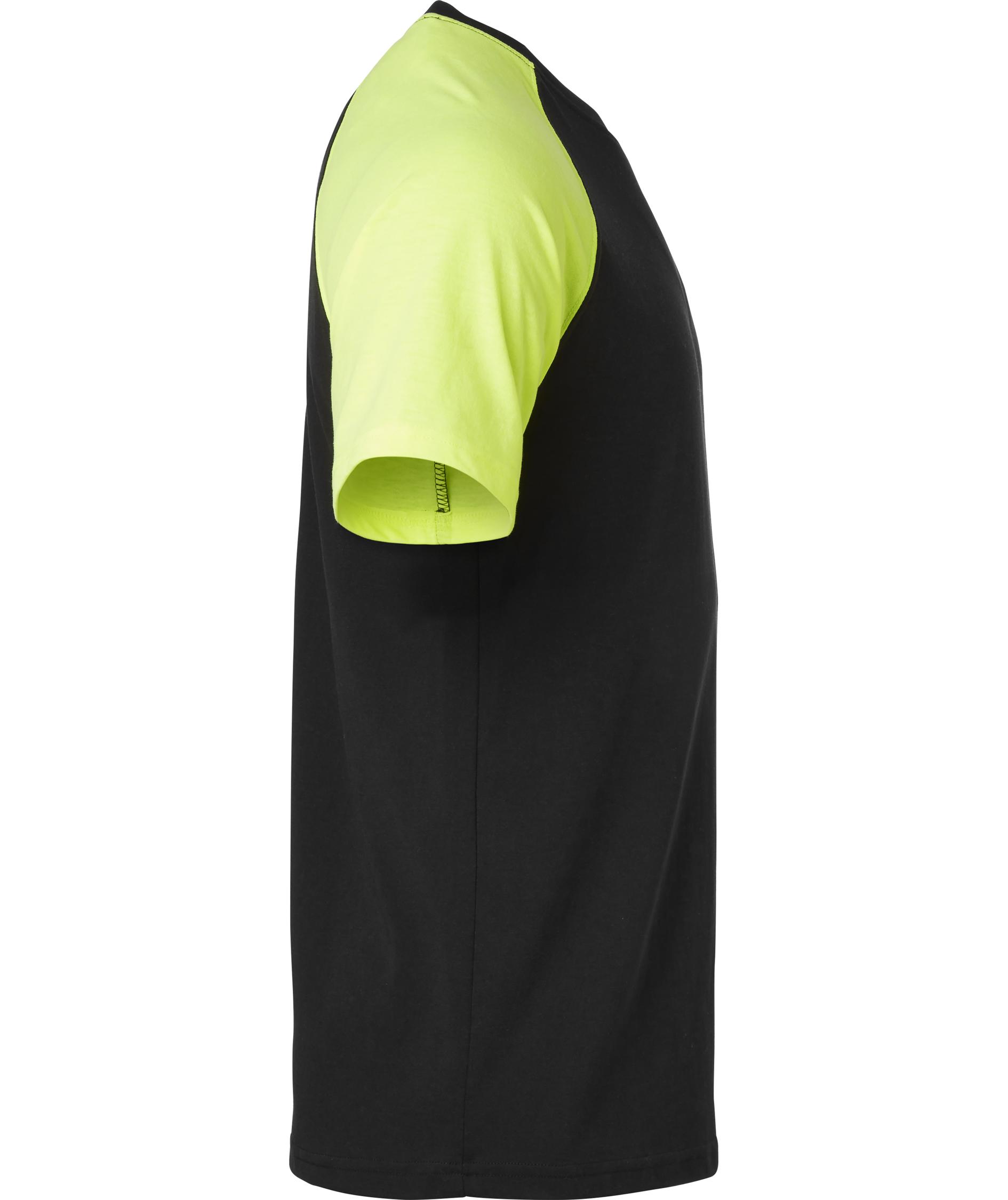 Top Swede T-Shirt 225, Schwarz/Hi-Vis Gelb, large image number 2