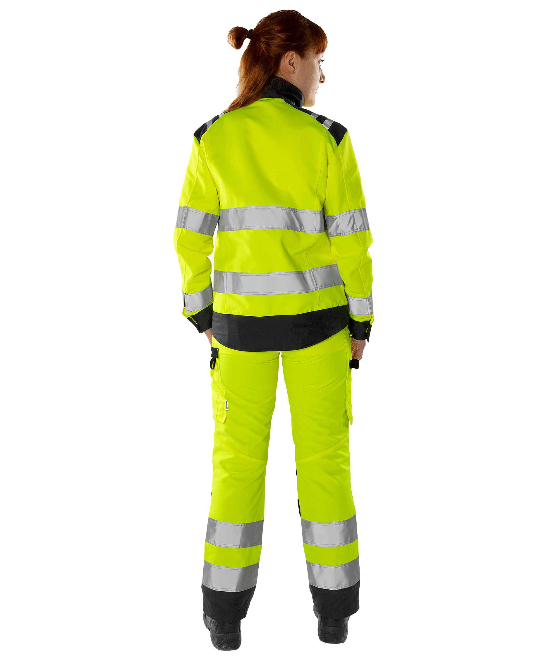 Fristads Green dame arbeidsjakke 4067 GPLU, Hi-vis Gul/Svart, large image number 3